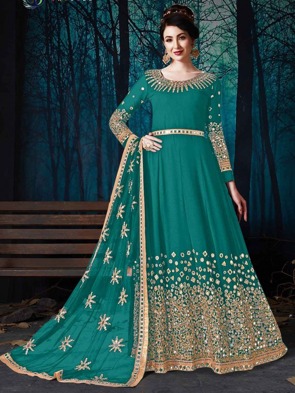 Green Colour Women Salwar Suit in Georgette Fabric.