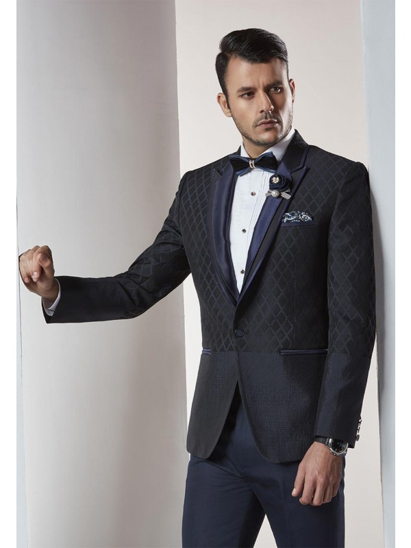 Black,Blue Color Designer Wedding Suit.
