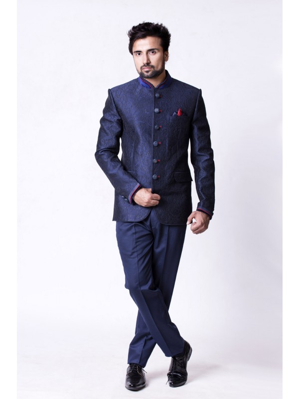 Dark Blue Colour Jodhpuri Suit.