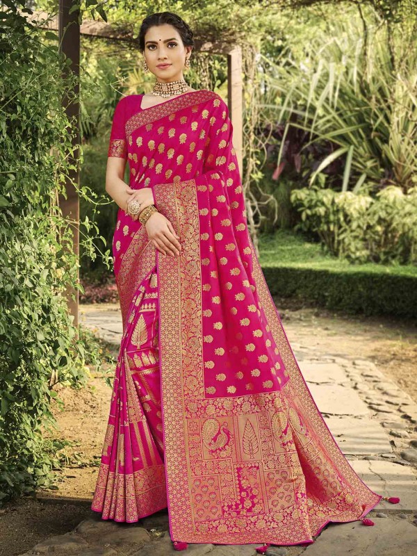 Pink Colour Silk Designer Saree.