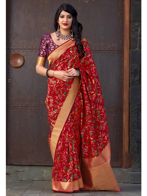 Indian Wedding Saree Red Colour.