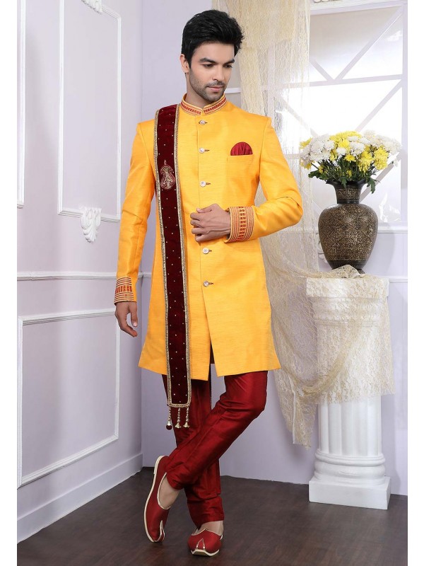 Yellow Indian Designer Indowestern.