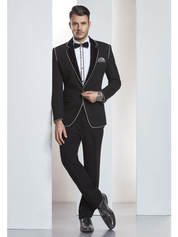 Black Color Designer Tuxedo Suit.
