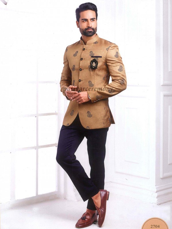 Imported Fabric Designer Mens Suit Beige Colour.