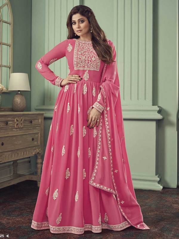 Pink Colour Georgette Fabric Bollywood Salwar Suit.