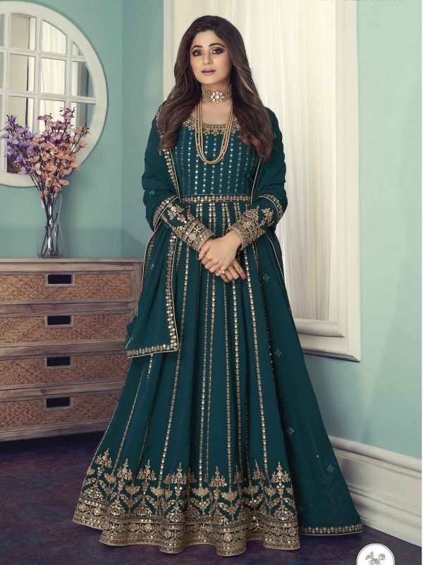 Rama Green Colour Designer Bollywood Salwar Suit.