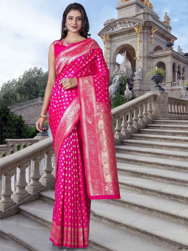 Pink Colour Silk Saree.