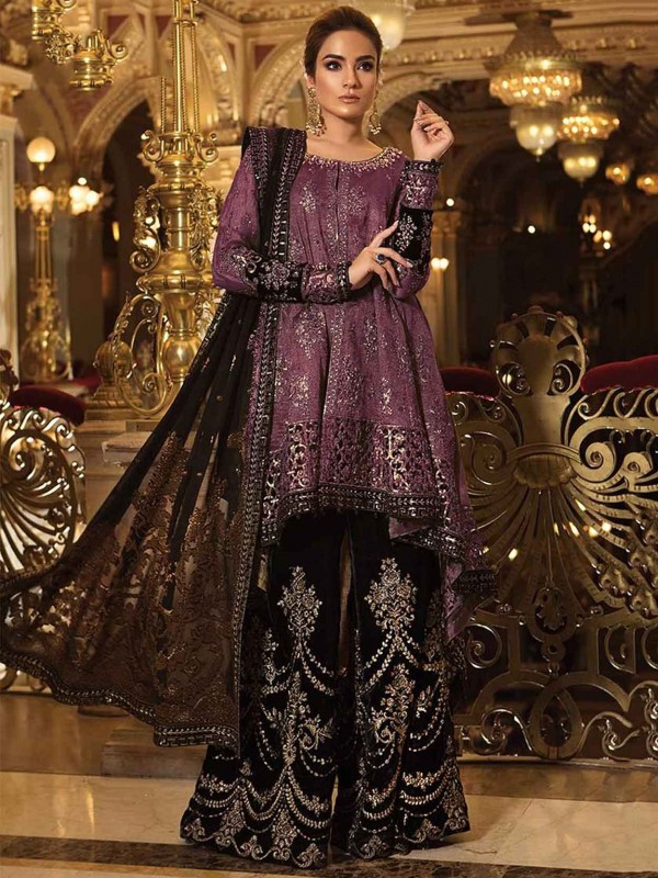 Purple Colour Pakistani Style Salwar Suit in Georgette Fabric.