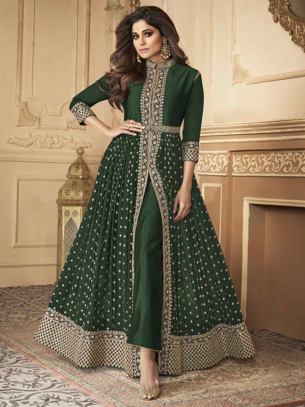 Green Colour Bollywood Salwar Kameez in Georgette Fabric.