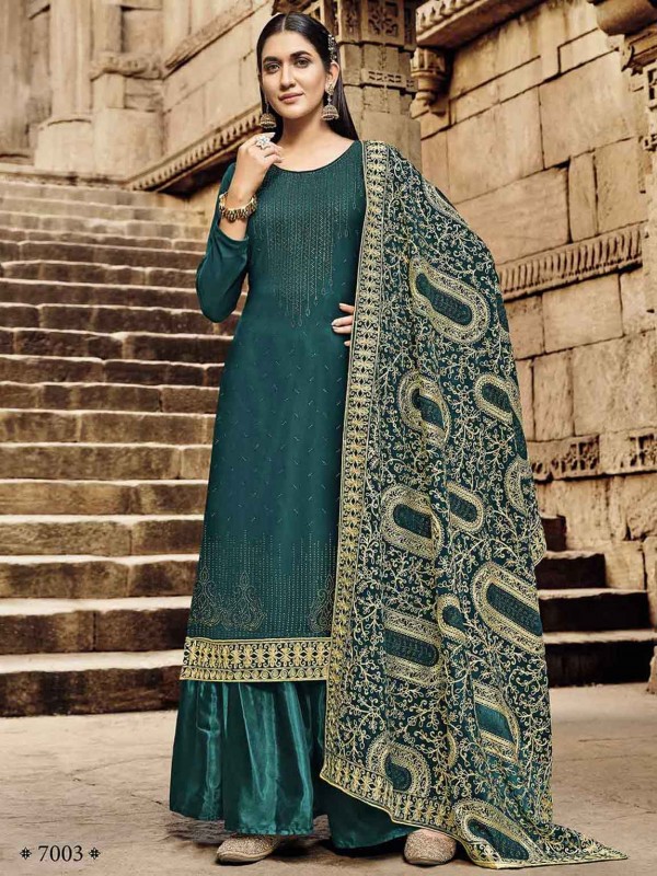Rama Green Colour Women Salwar Suit in Georgette Fabric.