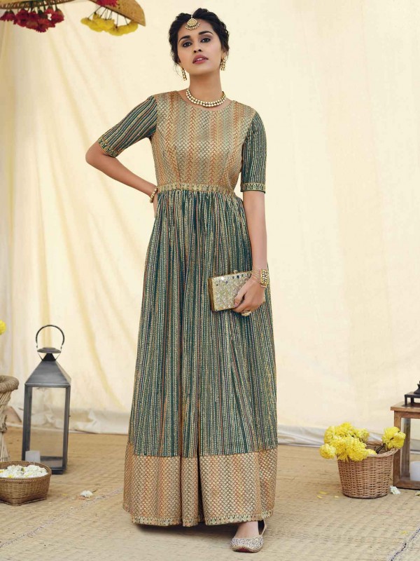 Rama Green Colour Designer Salwar Kameez in Georgette Fabric.