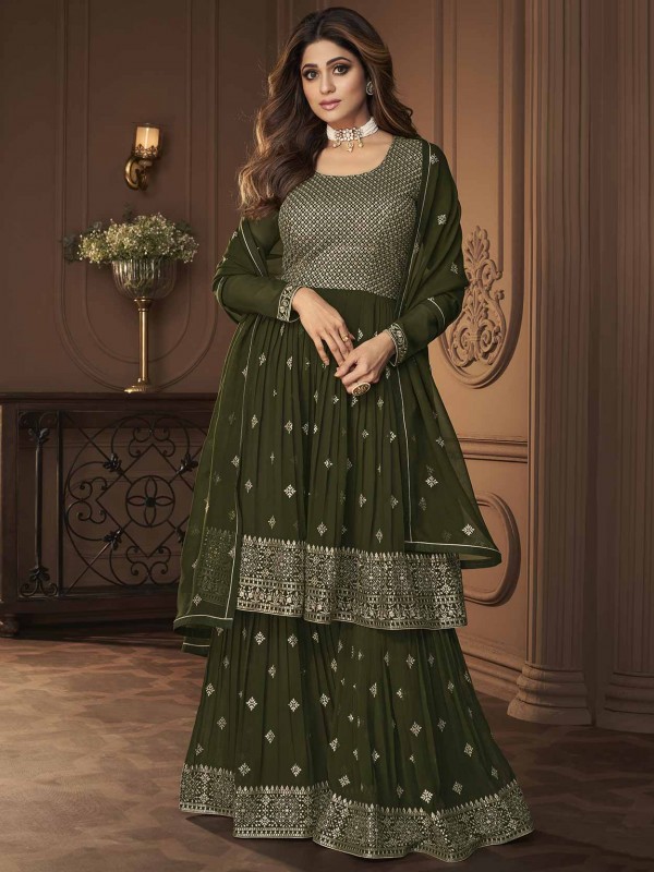 Green Colour Designer Salwar Suit in Georgette Fabric.