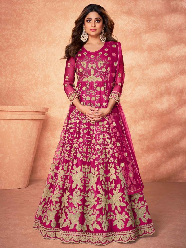 Pink Colour Designer Bollywood Salwar Suit in Net Fabric.