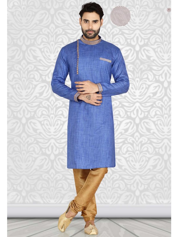 Blue Colour Cotton Readymade Kurta Pajama.