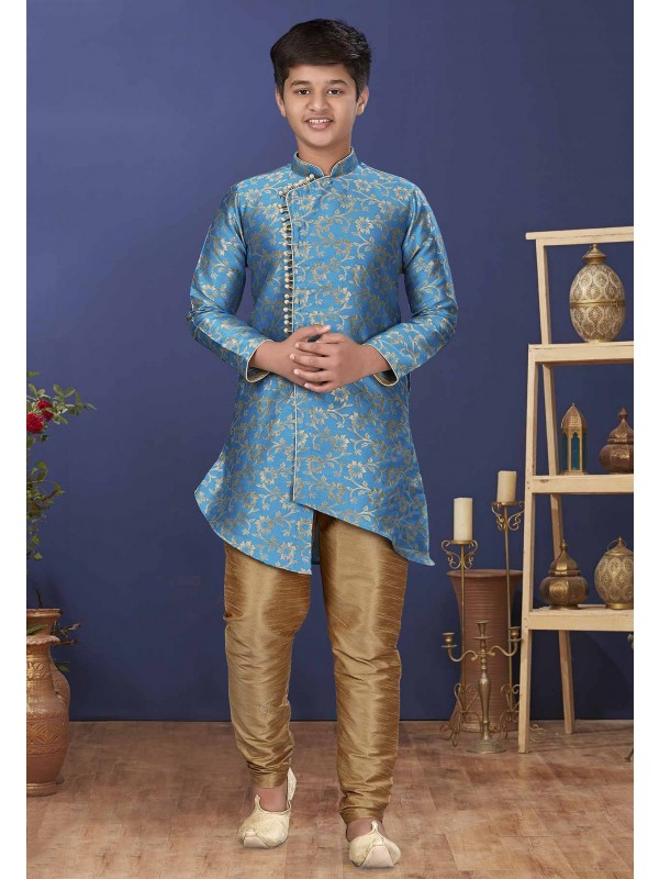 Silk Fabric Designer Boy's Indowestern.