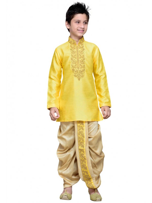 Yellow Color Boy's Dhoti Kurta.