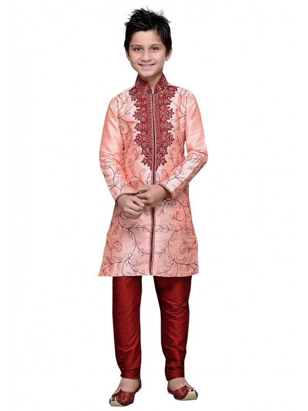 Boy's Exquisite Pink Color Cotton Readymade Kurta Pajama.