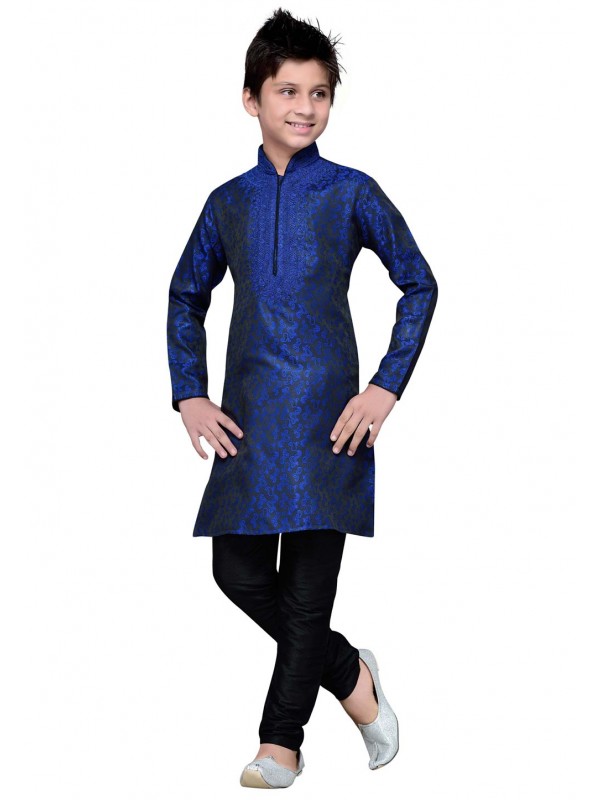 Boy's Blue Color Cotton Fabric Readymade Kurta Pajama.