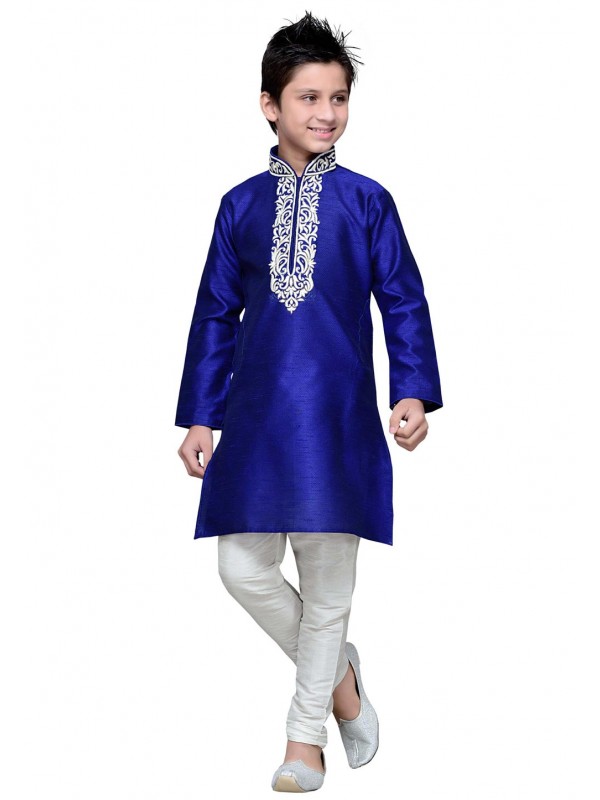 Boy's Blue Color Readymade Kurta Pajama.