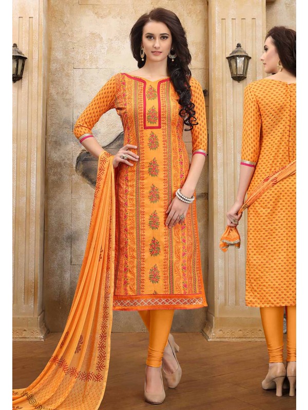Orange Colour Women's Salwar Suit.