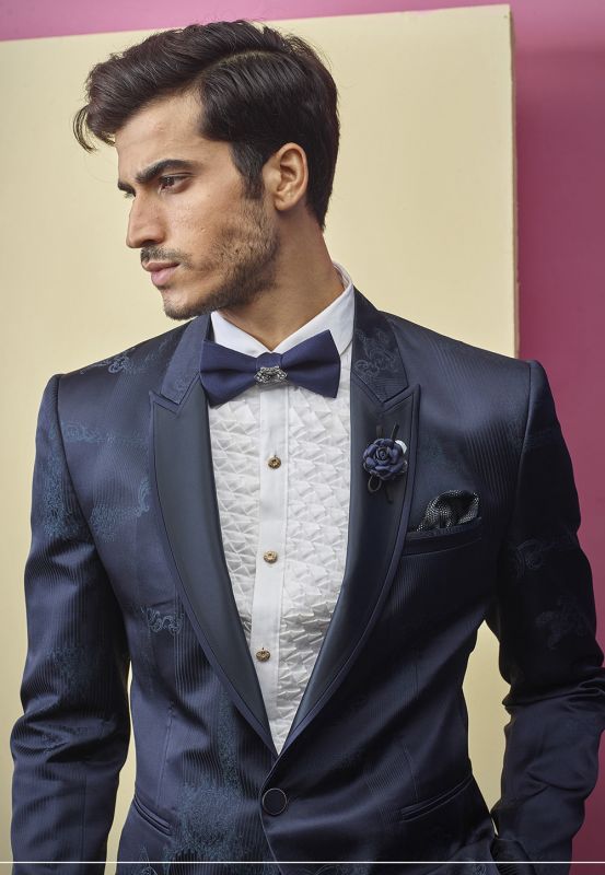 Blue Colour Designer Tuxedo Suit.
