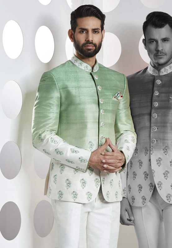 Buy best designer suits for men in green color online