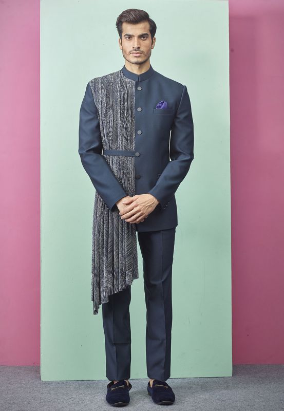 New Stylish Designer Blue Jodhpuri Set