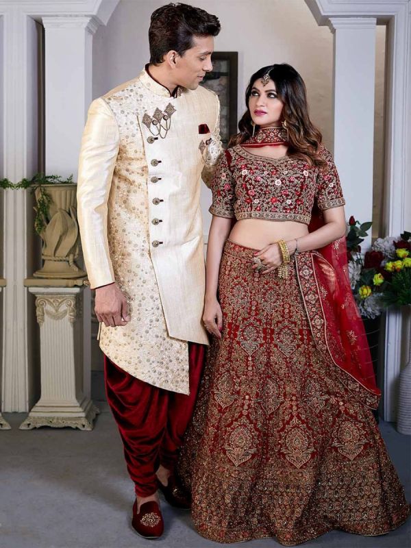 Golden Colour Silk Designer Indowestern.