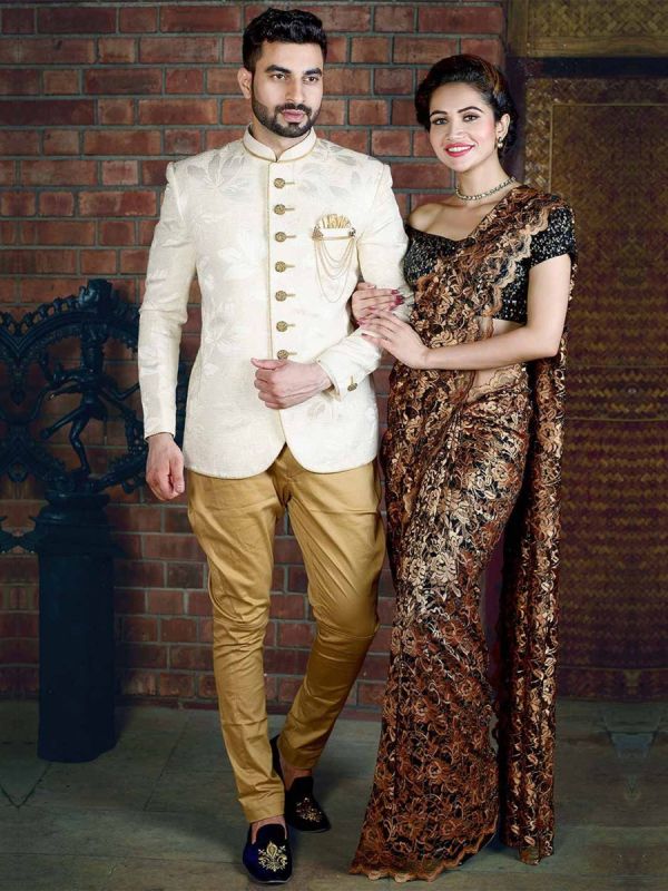 Cream Colour Jodhpuri Suit.