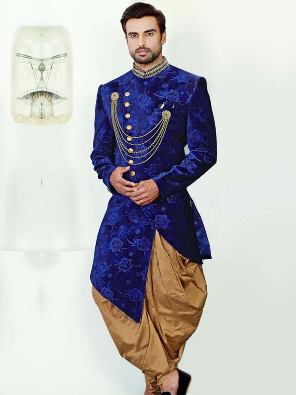 Blue Colour Party Wear IndoWestern.