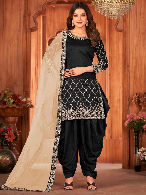 Black Mirror Work Punjabi Salwar Suit