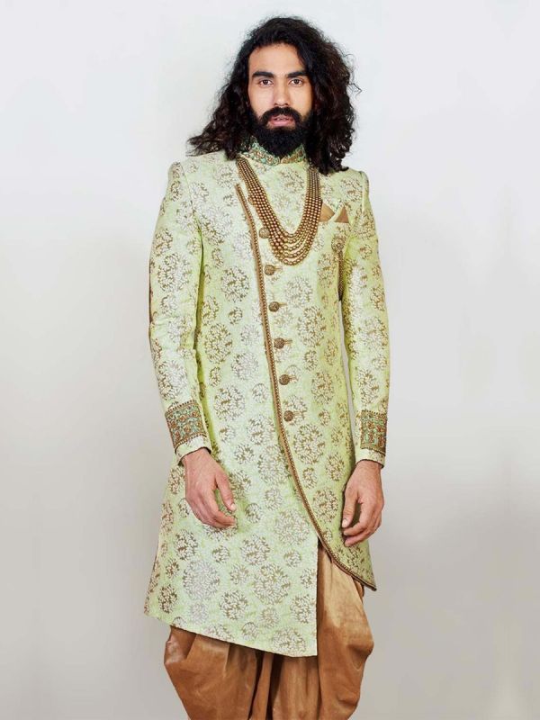 Green Colour Men's Indowestern.