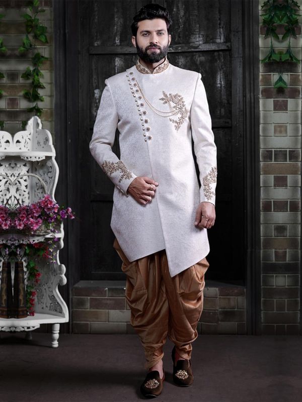 White Colour Indian Wedding Indowestern.