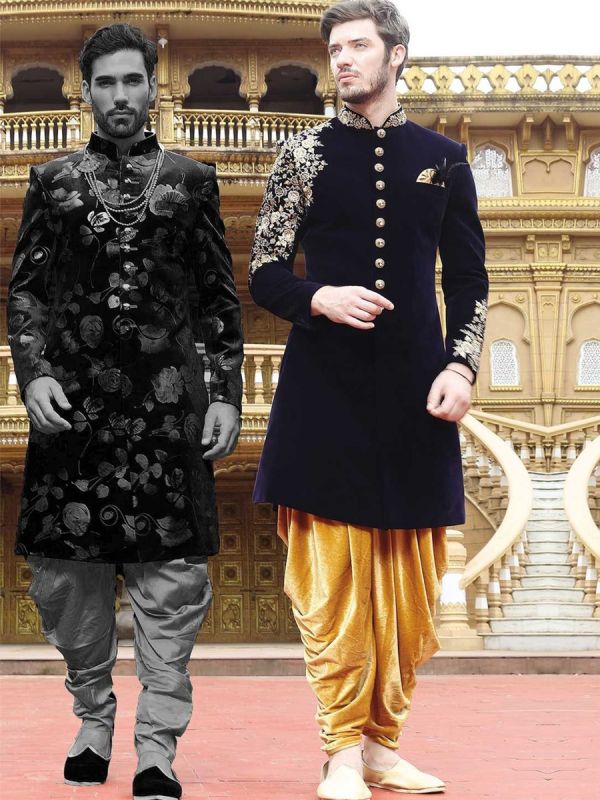 Blue Color Indo Sherwani.