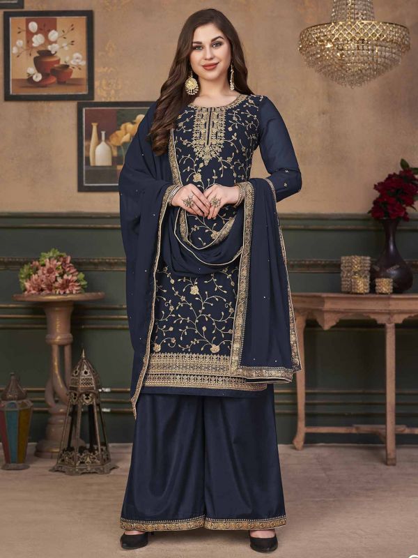 Blue Colour Women Salwar Suit in Georgette Fabric.