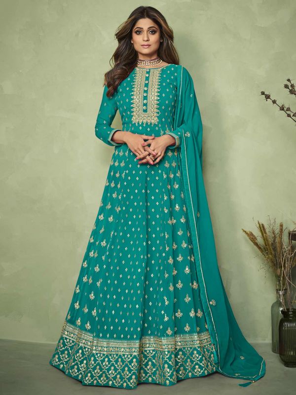 Green Colour Women Salwar Kameez in Georgette Fabric.