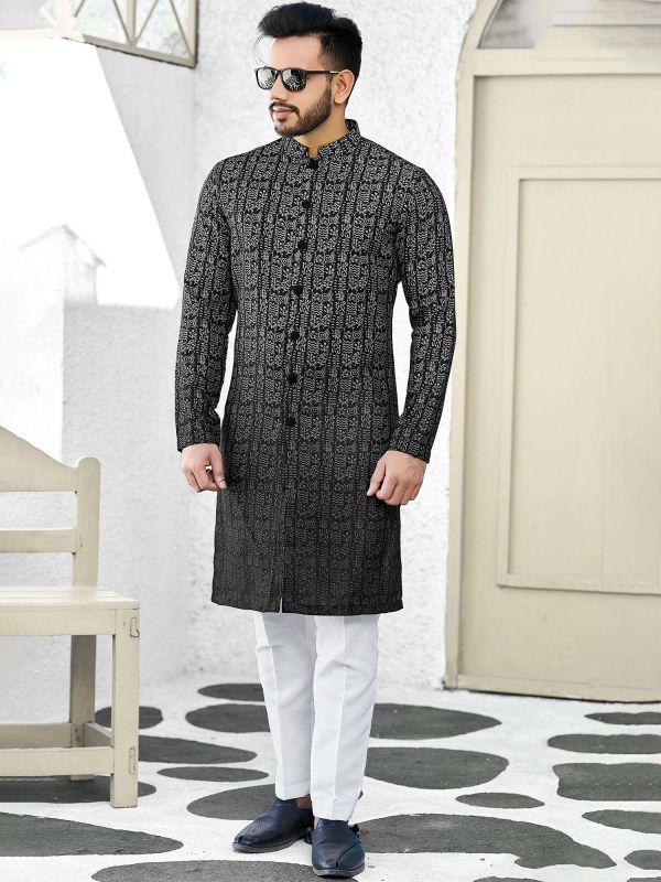 Buy Men Pakistani Maroon And Beige Self Design Kurta With Dhoti For Eid  Online - MKPV0431| Andaaz Fashion