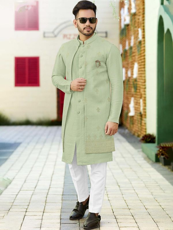 Cotton Traditional Lucknowi Chikankari Wedding Men's Kurta Payjama – mahezon