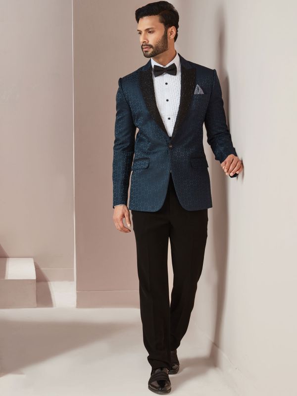 Blue Cocktail Tuxedo With Hand Work