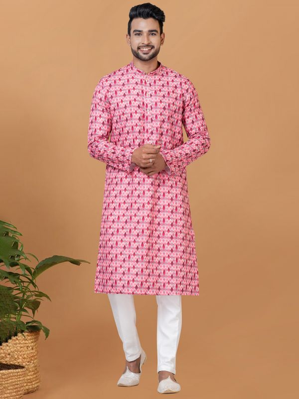 Pink Digital Printed Kurta Pyjama Set