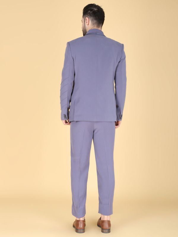 Lavender Purple Men's Three Piece Suit In Cotton