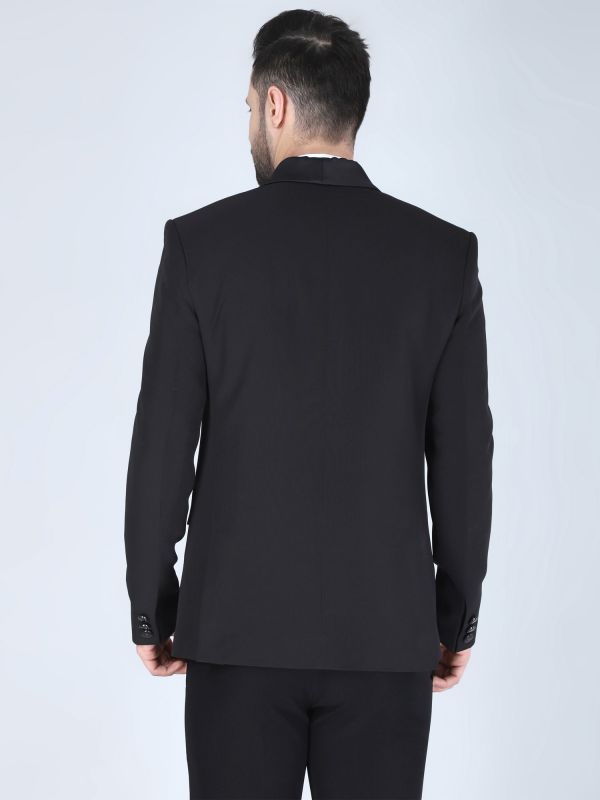 Black Stylish Three Piece Tuxedo Suit For Mens