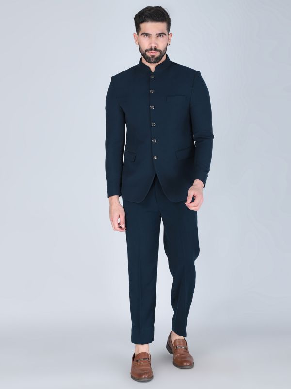 Green Men's Wear Wedding Bandhgala Suit