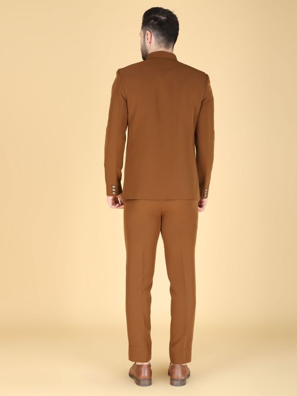 Brown Jodhpuri Set With Embroidered Jacket