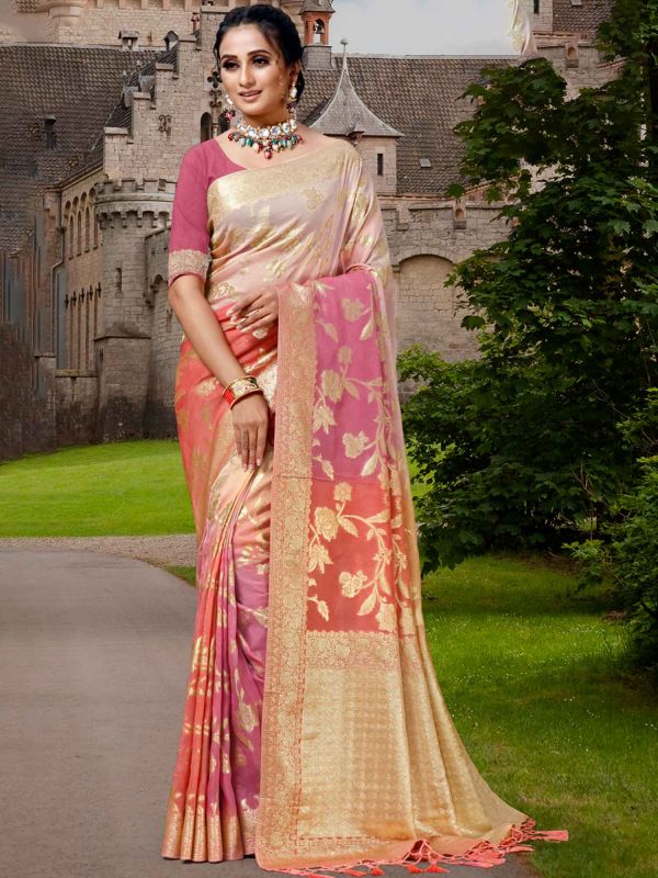 Multicolor Art Silk Saree With Woven Work