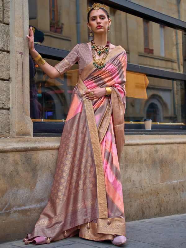Multicolor Festive Silk Saree In Digital Print