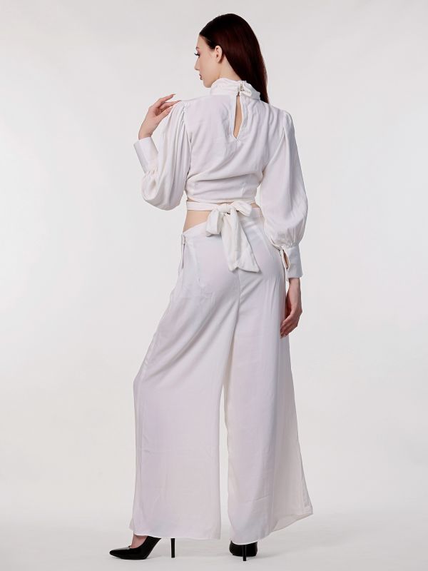 White Women's Wear Stylish Top With Palazzo