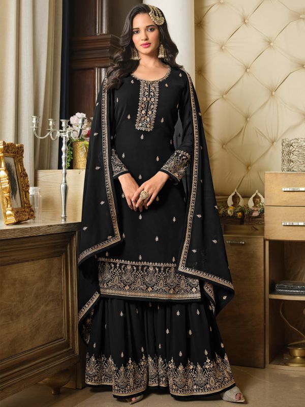 Black Embriodered Pakistani Style Salwar Suit
