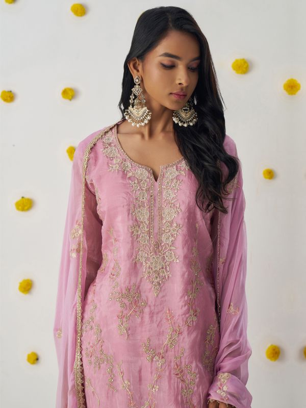 Light Pink Pant Style Readymade Salwar Suit