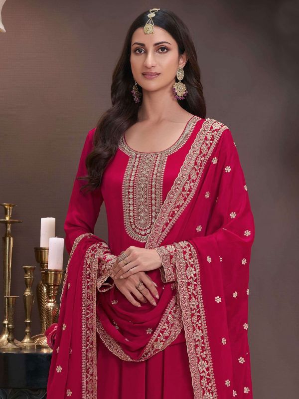 Red Wedding Anarkali Style Salwar Suit Set